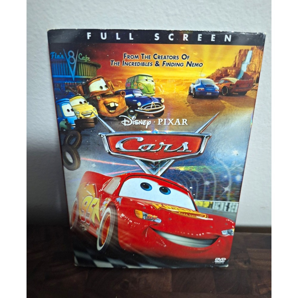 Cars DVD 2006 Disney Pixar Full Screen Movie wit Slipcover Insert Guide Complete
